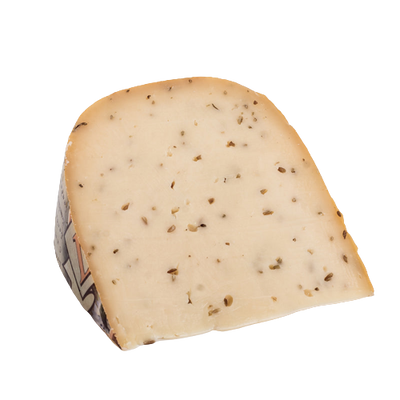 half block of Gouda au Cumin Fermier cheese