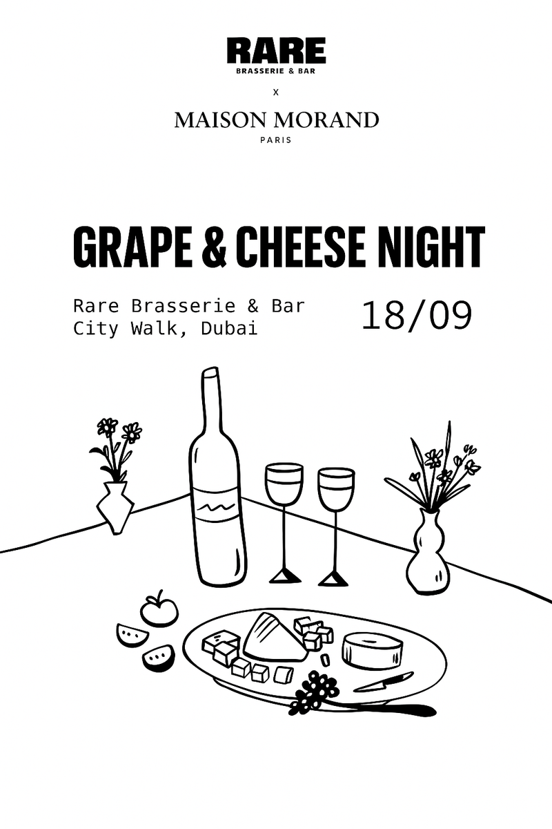 Cheese & Wine Night at RARE RESTAURANT |  18th September 2025