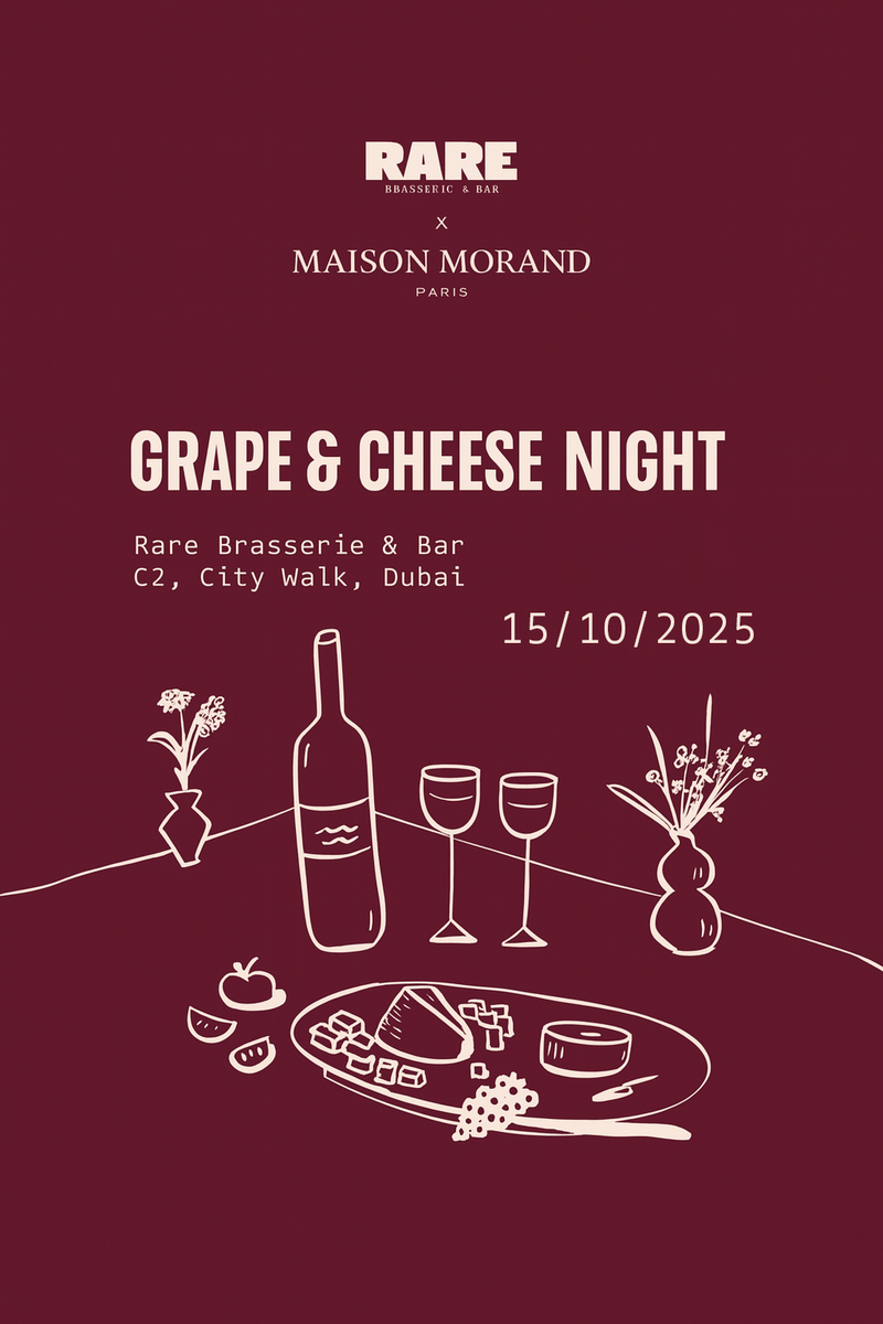 Cheese & Wine Night at RARE RESTAURANT |  15th October 2025