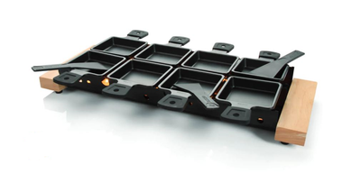 eight extra large empty Raclette cheese sets