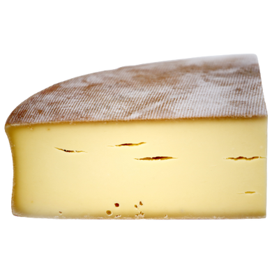 a half block of Abondance Fermière cheese