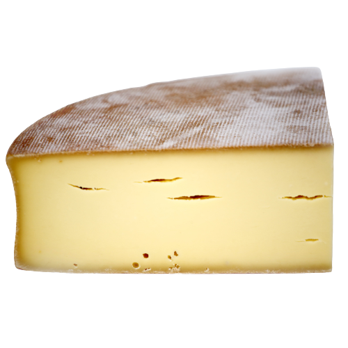 a half block of Abondance Fermière cheese