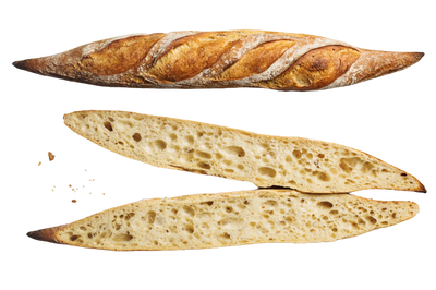 two slices of French Baguette