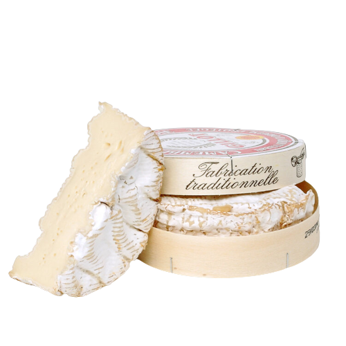 a slice of Camembert de Normandie cheese