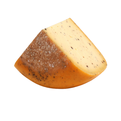 half block of Gouda aux Truffes Fermier cheese