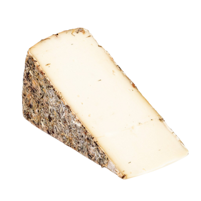 a slice of Tomme aux Fleurs cheese